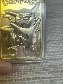 Vintage 1999 23k Gold Plated Pikachu Pokemon Card Burger King Pokeball w/COA - Image 4