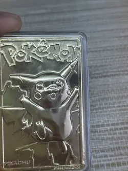 Vintage 1999 23k Gold Plated Pikachu Pokemon Card Burger King Pokeball w/COA - Image 5
