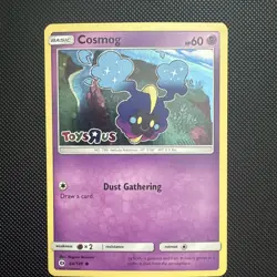 Pokemon English Card Sun & Moon Base Set Cosmog Toys R Us Promo 64/149 Holo MP- - Image 1