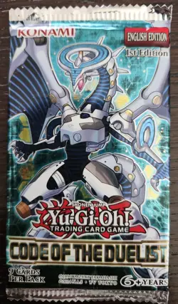 Yu-Gi-Oh Code of the Duelist Booster 9 Card Pack Konami 1st Edition - Image 1