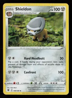 Shieldon SWSH10: Astral Radiance #109/189 Uncommon Pokemon Card - Image 1