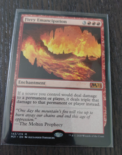 MTG - Fiery Emancipation - Core Set 2021- #143 Red Commander - Image 1