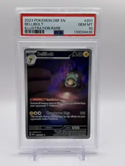 2023 POKEMON OBF EN-OBSIDIAN FLAMES ILLUSTRATION RARE #201 BELLIBOLT PSA 10 - Image 1