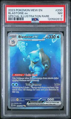 2023 POKEMON MEW EN-151 SPECIAL ILLUSTRATION RARE #200 BLASTOISE EX PSA 7 - Image 1