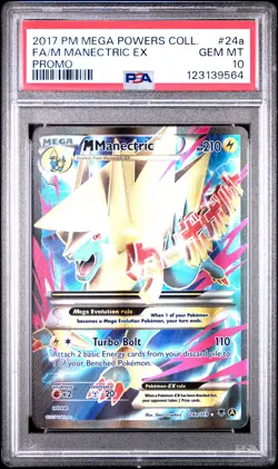 2017 POKEMON MEGA POWERS COLLECTION PROMO #24A FULL ART/M MANECTRIC EX PSA 10 - Image 1