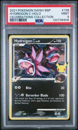 6406 Hydreigon 2021 Pokemon Sword Shield Black Star Promo Celebrations 138 PSA 9 - Image 1