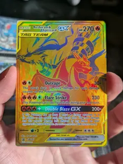 Pokemon Promo Reshiram & Charizard GX SM247 Gold NM ✨💰 SQUARE CORNERS 💰✨ - Image 1