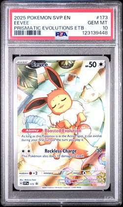 2025 POKEMON SVP EN-SV BLACK STAR PROMO #173 EEVEE PSA 10 - Image 1