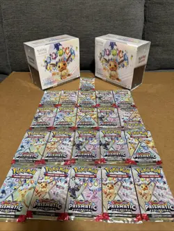 Pokemon TCG Prismatic Evolutions Lot - 2 ETB Boxes+ 21 Loose Packs 💎💎 - Image 1