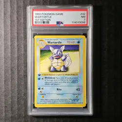 Wartortle, 1st Edition Base Set, 42/102, Pokemon, WOTC 1999, (PSA 7) #2 - Image 1