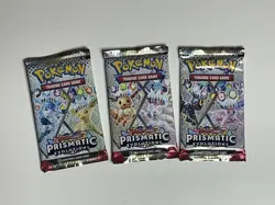Pokemon Prismatic Evolutions Booster Pack Lot (Set of 3) Scarlet & Violet SV8.5 - Image 1