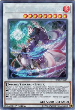 Yugioh! LP Yoko, the Graceful Mayakashi - HISU-EN035 - Secret Rare - 1st Edition - Image 1