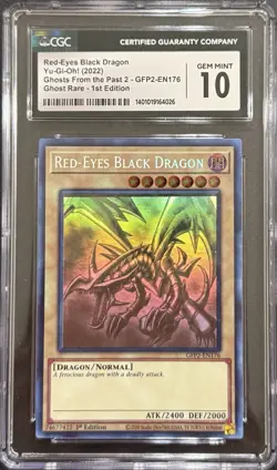 2022 CGC 10 YUGIOH GFTP2 1ST ED GHOST RARE RED EYES BLACK DRAGON 💎 - Image 1