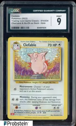2023 Pokemon Trading Card Game Classic #014 Clefable Holo CGC 9 MINT - Image 1