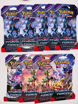 9 NEW POKEMON SCARET & VIOLET TEMPORAL FORCES BOOSTER CARDS GAME SEALED PACKS - Image 3