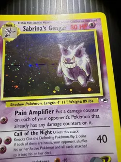 Pokemon TCG Sabrina's Gengar Gym Heroes Holo Rare Card 14/132 MP - Image 3