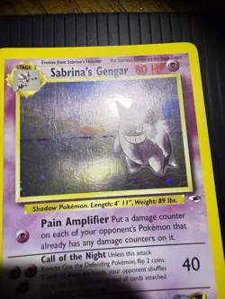 Pokemon TCG Sabrina's Gengar Gym Heroes Holo Rare Card 14/132 MP - Image 4