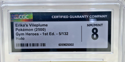 CGC 8 NM/MINT Erika's Vileplume Gym Heroes 1st Edition 5/132 Holo Pokemon Card - Image 2