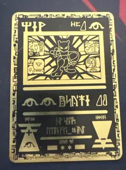 Gold Metal Ancient Mewtwo Fan Art Card Collectible/Gift/Display - Image 1