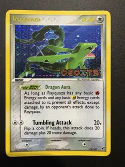 Rayquaza 22/107 EX Deoxys Pokemon Card Reverse Holo Foil Rare HP - Image 1
