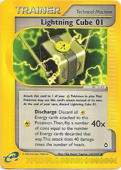 LIGHTNING CUBE 01 #127/147 Aquapolis Pokemon WOTC Card EX - Image 1