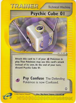 PSYCHIC CUBE 01 #132/147 Aquapolis Pokemon WOTC Card NM - Image 1