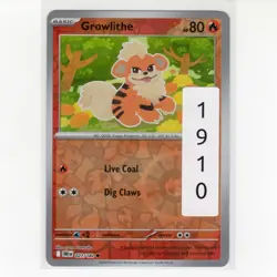 Pokemon TCG Growlithe 027/182 Sv10: Destined Rivals Reverse Holo Card EN-NM 2025 - Image 3