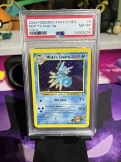 Pokemon TCG 2000 Misty's Seadra Gym Heroes Holo Card 9/132 Unlimited Rare - Image 1