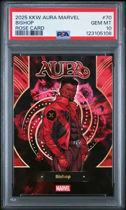 2025 KAKAWOW AURA MARVEL ROSE CARD #70 BISHOP 12/15 PSA 10 - Image 1