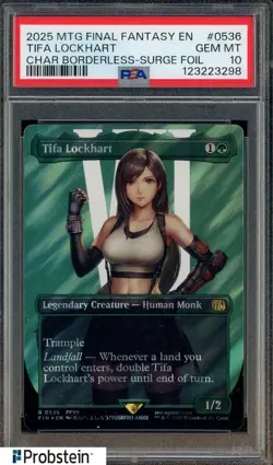 2025 MTG Final Fantasy Borderless Surge Foil #0536 Tifa Lockhart PSA 10 GEM MINT - Image 1