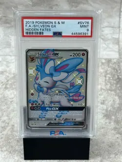 2019 POKEMON SUN & MOON HIDDEN FATES #SV76 FULL ART/SYLVEON GX PSA 9 - Image 1