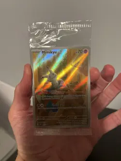SEALED Pokemon Mimikyu SVP 075 Paldean Fates Full Art Holo Black Star Promo NM/M - Image 1