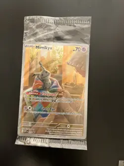SEALED Pokemon Mimikyu SVP 075 Paldean Fates Full Art Holo Black Star Promo NM/M - Image 2