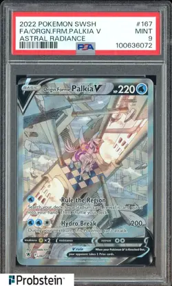 2022 Pokemon SWSH Astral Radiance #167 Origin Forme Palkia V PSA 9 MINT - Image 1
