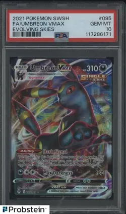 2021 Pokemon Evolving Skies #095 Umbreon Vmax Fa PSA 10 GEM MINT - Image 1