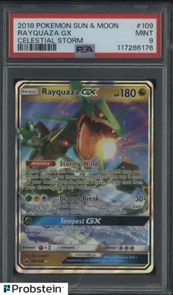 2018 Pokemon S & M Celestial Storm #109 Rayquaza Gx PSA 9 MINT - Image 1
