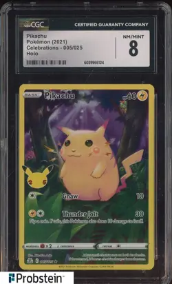 2021 Pokemon Celebrations #005/025 Pikachu Holo CGC 8 NM-MT - Image 1