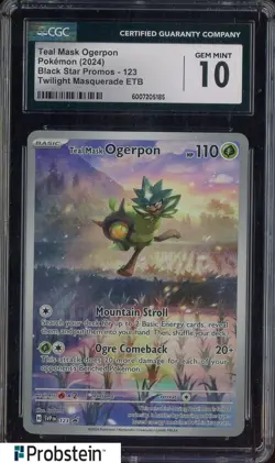 2024 Pokemon Black Star Promos #123 Teal Mask Ogerpon Twilight Masquerade CGC 10 - Image 1