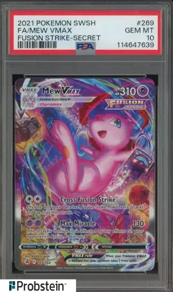 2021 Pokemon Fusion Strike Secret #269 Mew Vmax Fa PSA 10 GEM MINT - Image 1
