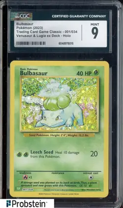 2023 Pokemon Trading Card Game Classic #001 Bulbasaur CLV Holo CGC 9 MINT - Image 1