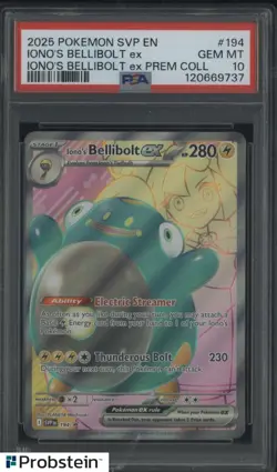 2025 Pokemon SVP EN Iono's Bellibolt Ex Premium Collection PSA 10 GEM MINT - Image 1