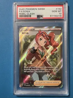 Pokemon Sonia 192/192 Rebel Clash Holo Full Art PSA 10 - Image 1