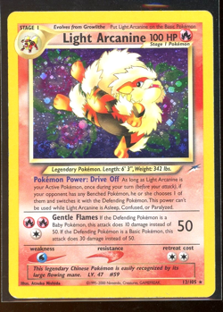 2002 Neo Destiny Light Arcanine 12/105 Holo Foil Rare Pokemon WOTC - Image 1
