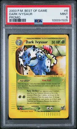 2003 POKEMON BEST OF GAME PROMO #6 DARK IVYSAUR PSA 9 - Image 1