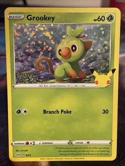 Pokemon McDonalds 25th Anniversary 8/25 Grookey Holo - Image 1