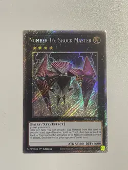 Number 16: Shock Master RA04-EN166 Platinum Secret Rare 1st Edition Yugioh NM - Image 1