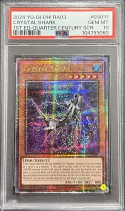 2024 PSA 10 YUGIOH RA03 25TH QC SECRET RARE CRYSTAL SHARK 🦈 - Image 1