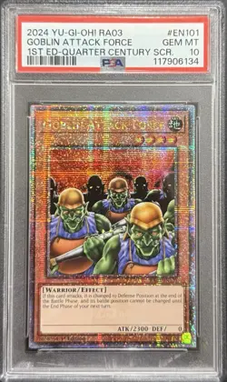 2024 PSA 10 YUGIOH RA03 BONANZA QC SECRET RARE GOBLIN ATTACK FORCE 💎 - Image 1