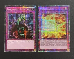 2025 YUGIOH MP25 1ST ED STARLIGHT RARE BOTTOMLESS TRAP HOLE & OBLITERATED NM SET - Image 1