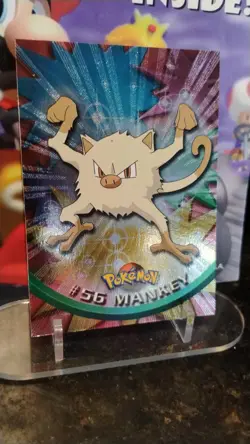 MANKEY TV Animation Edition POKEMON Holo Foil TOPPS 1999 Trading Card #56 - Image 1